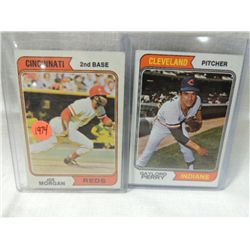 LOT 2 1974 TOPPS BASEBALL CARDS PERRY MORGAN