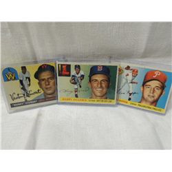 LOT 3 1955 TOPPS BASEBALL PLAYERS CARDS