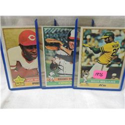 LOT 3 1976 TOPPS BASEBALL PLAYERS CARDS