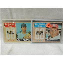 LOT 2 1968 SPORTING NEWS BASEBALL PLAYER CARDS