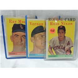 LOT 3 1958 TOPPS BASEBALL PLAYERS CARDS