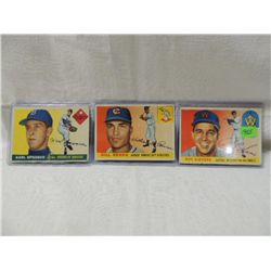 LOT 3 1955 TOPPS BASEBALL  PLAYERS CARDS