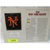 Image 1 : 1934 NEW YORK GIANTS COLLECTIBLE PATCH