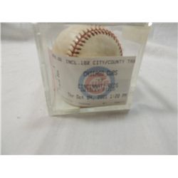 TODD HUNDLEY HOME RUN BALL WITH TICKET STUB