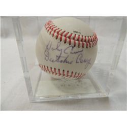 AUTOGRAPHED BASEBALL, 2 SIGNATURES DUTCHIE CARAY