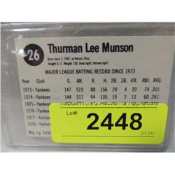 1979 MINT CUT THURMAN MUNSON PLAYER CARD