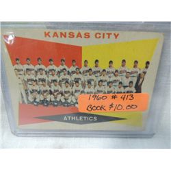 1960 TOPPS #413 BASEBALL TEAM CARD ATHLETICS