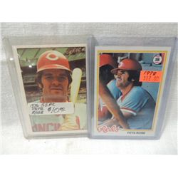 LOT 2 PETE ROSE PLAYER CARDS TOPPS#20 SSPC#41