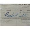 Image 1 : BABE RUTH SIGNATURE AUTOGRAPH ON DOCUMENT NO COA
