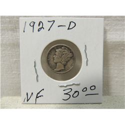 1927D MERCURY DIME VF CONDITION