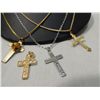 Image 2 : LOT 4 CROSS NECKLACES