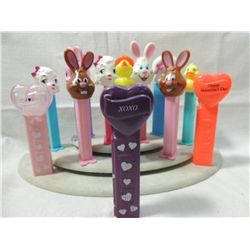 12 PEZ DISPENSERS EASTER VALENTINES MIXED