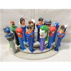 14 MIXED PEZ DC COMICS, DISNEY, MARVEL