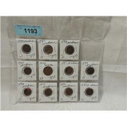 LOT 11 COINS, CANADIAN, INDIAN HEAD MIXED YEARS