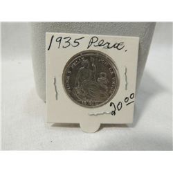 PERUVIAN 1935 1/2 SOL COIN