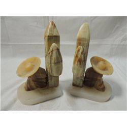 HEAVY NATURAL STONE BOOKENDS SOUTHWEST THEME