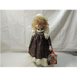 PORCELAIN DOLL HOLIDAY GIRL HOUSE OF LLOYD 1990
