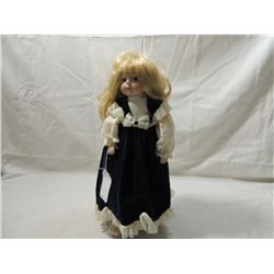 15" ANCO PORCELAIN DOLL BLUE VELVET