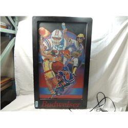 BUDWEISER SPORTS WALL LIGHT. LARGE & WORKING