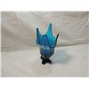 Image 2 : BLUE PEDESTAL ART VASE 9" TALL