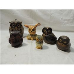 LOT 6 DECORATIVE OWLS MIXED MEDIUM/PURPOSE