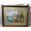 Image 1 : 31X25 1966 ORIGINAL WATER COLOR FISHERMEN BY FRED