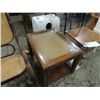 Image 1 : OAK END TABLE CONTEMPORARY GLASS TOP