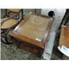 Image 3 : OAK END TABLE CONTEMPORARY GLASS TOP