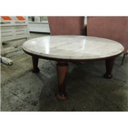WEIMAN ROCKFORD MADE MARBLE TOP COFFEE TABLE