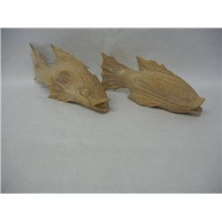 Pair of Wood Carved Fish