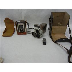 Kodak Duaflex IV Camera w/ Case and Cinetronic Argus M3 6.5, 10, and 25mm Camera w/ Case