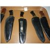 Image 2 : 5 Boot Knives w/ Sheaths: 3 Black Handles, 2 Brown Handles