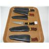 Image 1 : 5 Boot Knives w/ Sheaths: 2 Black Handles, 3 Brown Handles