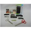 Image 1 : 7 Pocket Knives, 2 Pairs of Scissors, and HTC Inspire Phone Case