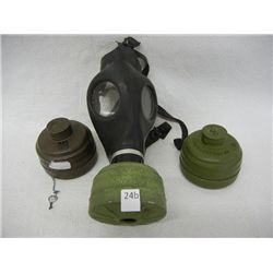 Gas Mask and 3 Canisters