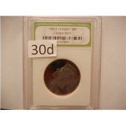 1986-S Kennedy Half Dollar, Cameo Proof 70, Graded by INB