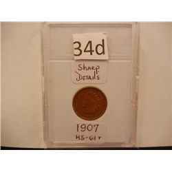 1907 Indian Head Cent, MS