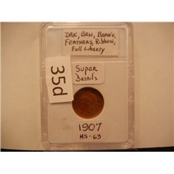1907 Indian Head Cent, MS