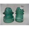 Image 1 : 2 Green Glass Insulators