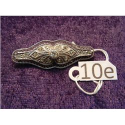 Sterling and CZ Brooch