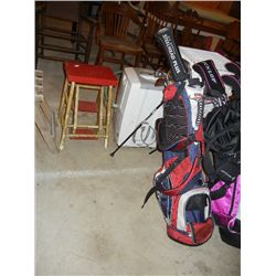 Mixed Brand Golf Clubs and Titleist Bag