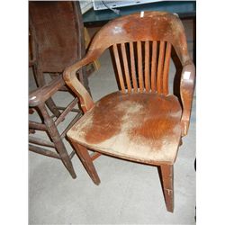 Antique Wood Desk Chair