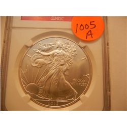 2012 American Silver Eagle BU Graded by NGC