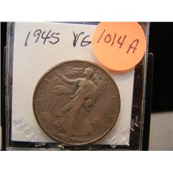 1945 Walking Liberty Half Dollar Rainbow Toned