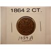 Image 1 : 1864 Two Cent Piece
