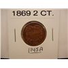 Image 1 : 1869 Two Cent Piece