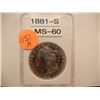Image 1 : 1881-S Morgan Dollar MS 60