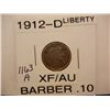 Image 1 : 1912-D Barber Dime XF AU