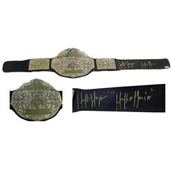 Hulk Hogan Signed and  HulkaMania  Inscribed World Heavyweight Wrestling Champion Belt