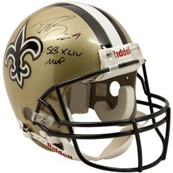 Drew Brees Signed & SB MVP Inscribed Authentic New Orleans Saints NFL Helmet Autograph